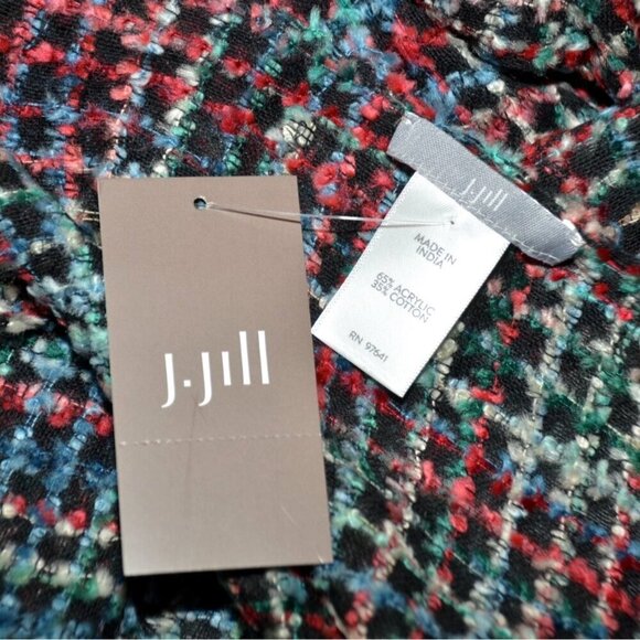 NWT J.Jill Ladies Scarf Black Multi Color Wide Wrap 20" X 70" - Picture 8 of 9